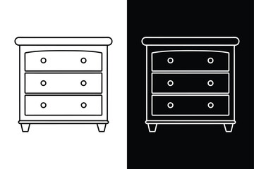 Fototapeta premium Drawer organizer icon vector on White Background ,Vector Art Illustration on white background.