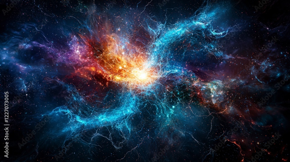 Poster surreal cosmic consciousness visualization galactic space digital art celestial environment abstract