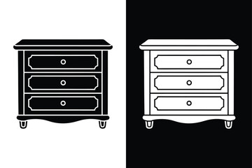 Drawer organizer icon vector on White Background ,Vector Art Illustration on white background.