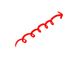 シンプルな手書き風の赤いやじるし