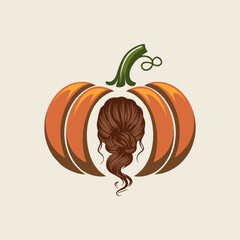 Pumpkin in flat style. Pumpkin vector logo