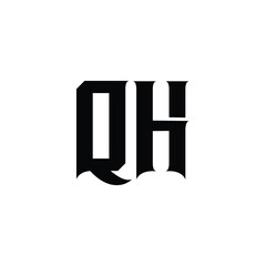 QH monogram logo design letter text name symbol monochrome logotype alphabet character simple logo