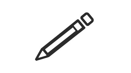 Fototapeta premium Minimalist outline icon of a pencil on a white background 