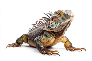Fototapeta premium Green iguana basking in the sun.