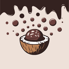 coconut chocolate delight logo design
