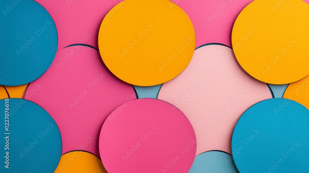 Poster abstract colorful circles overlapping background