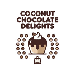 coconut chocolate delight logo design