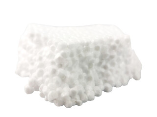 Styrofoam piece on isolated white background