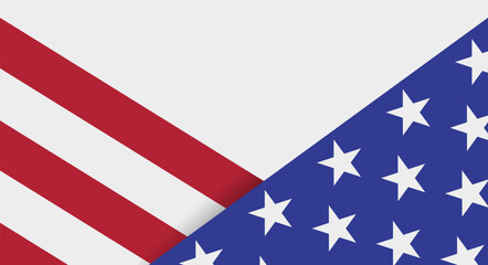 US flag envelope footer frame. American elections. Flat vector illustration isolated on white background.