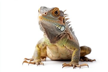 Obraz premium Green iguana basking in the sun