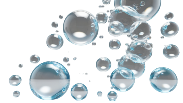 Bubbles in Motion: A Fluid Dance PNG on A Transparent Background