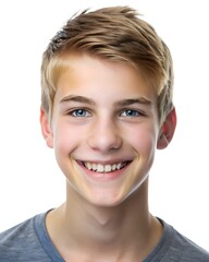 Smiling handsome young man with pearl teeth