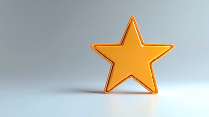 Fototapeta premium Bright Orange Star Shape on Subtle Gradient Background