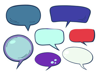 set of speech bubbles speech, bubble, talk, cloud, 