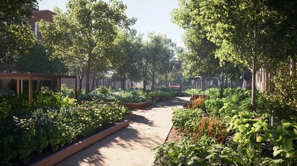 Obraz premium Communities Working Together to Create Green Spaces for the Environment