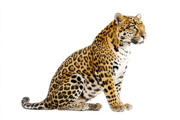 Naklejka premium Majestic jaguar sitting, alert and regal.
