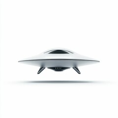 Futuristic UFO Spaceship Isolated on White