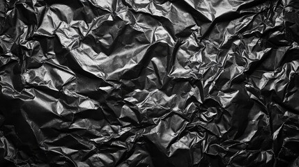 Crumpled Black Paper Texture Background for Creative Design Projects
