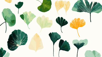 Ginkgo tree leaves