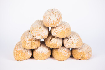 baked rolls on a white background