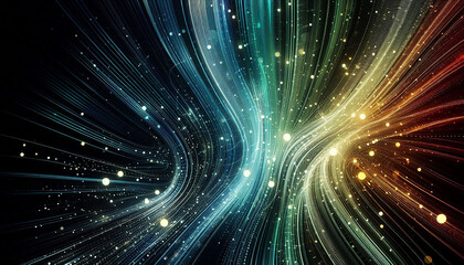 Obraz premium Black dark blue green emerald petrol teal lime yellow white abstract background. Color gradient ombre blend. Line stripe. Bright light flash glow glitter neon metallic. Noise grain mesh