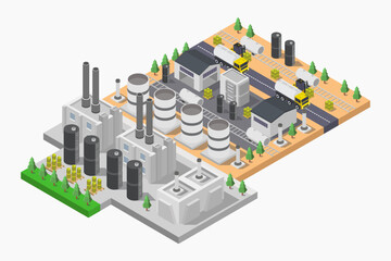 Industrial Oil Terminal Isometric