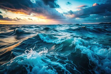 Fototapeta premium Gritty 240p urban intro: slow-motion, loopable disturbed ocean, perfect for a dark film.