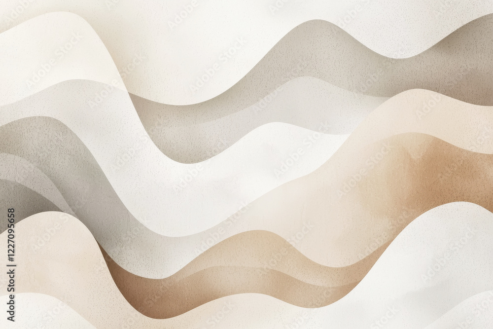 Poster minimalist gradient pattern featuring soft neutral tones and fluid shapes on a clean white backdrop 