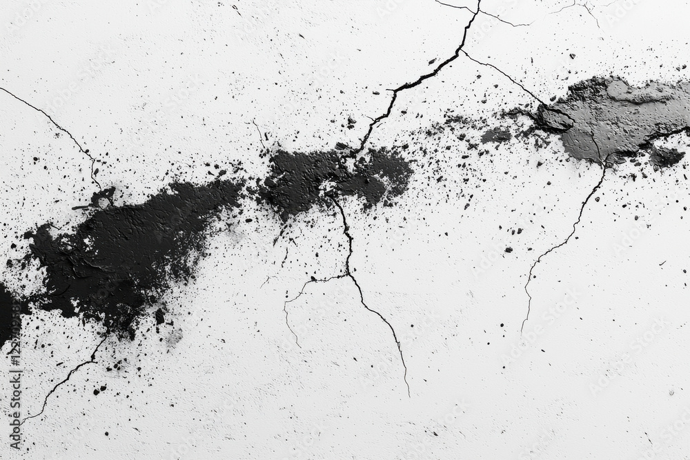 Aufkleber minimalist grunge texture with charcoal smudges and subtle cracks on a clean white background in hig