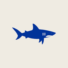 Shark icon. Shark logo. Shark symbol. Shark line icon isolated minimal design. Vector illustration