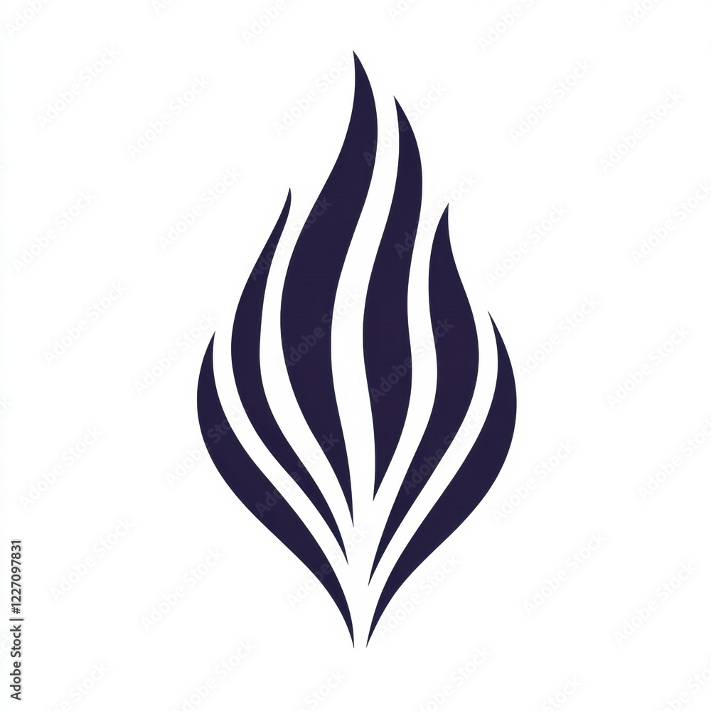 Poster Stylized flame icon design featuring elegant curves and smooth lines for branding and creative projects. Generative AI