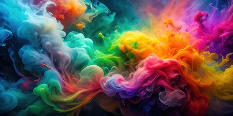 Fototapeta premium Swirling colorful haze with vibrant shapes, abstract shapes