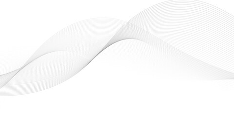 Abstract wave element for design. Digital frequency track equalizer. Stylized line art background. Vector illustration. Wave with lines created using blend tool. Curved wavy line, smooth stripe. 