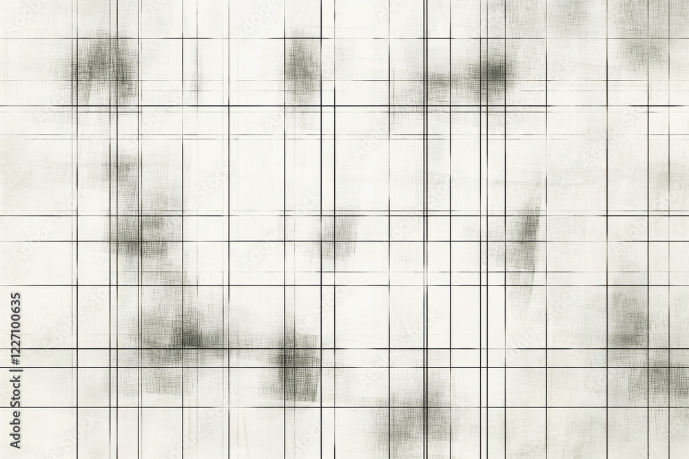 Poster minimalist scandinavian grid design in soft gray tones with organic imperfections and structured aes