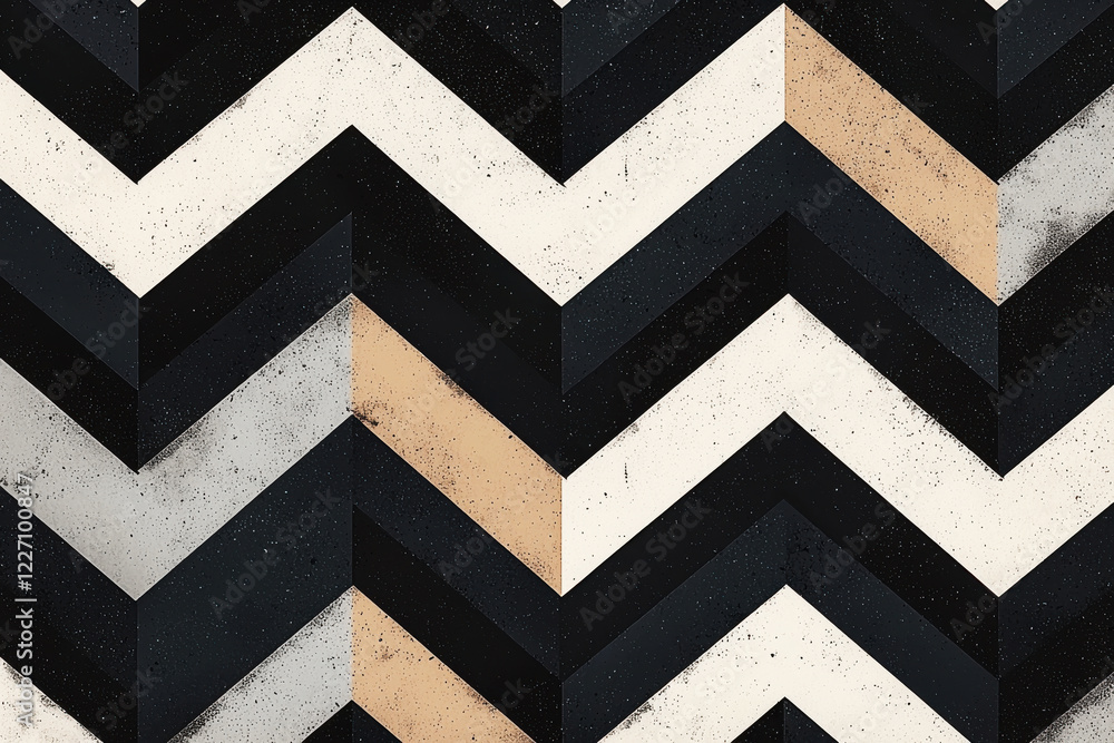 Poster minimalist scandinavian chevron pattern with monochrome color scheme and modern aesthetic in high re