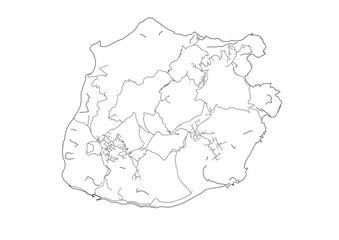 highway map and country buildings of Saba with white theme
