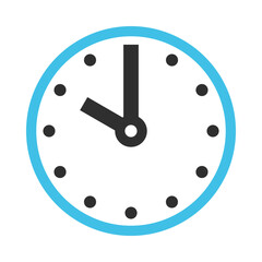 Simple Cartoon-Style Clock Illustration Clipart Isolated on White Background