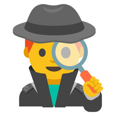 Simple Cartoon-Style Detective Illustration Clipart Isolated on White Background