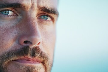 Obraz premium close-up of therapist thoughtful facial expression captured in soft lighting