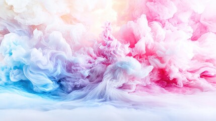 Fototapeta premium Pastel ink swirls underwater, abstract art background