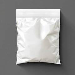 Obraz premium White plastic zipper bag mockup, isolated on gray background.