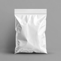 White plastic zip lock bag mockup.