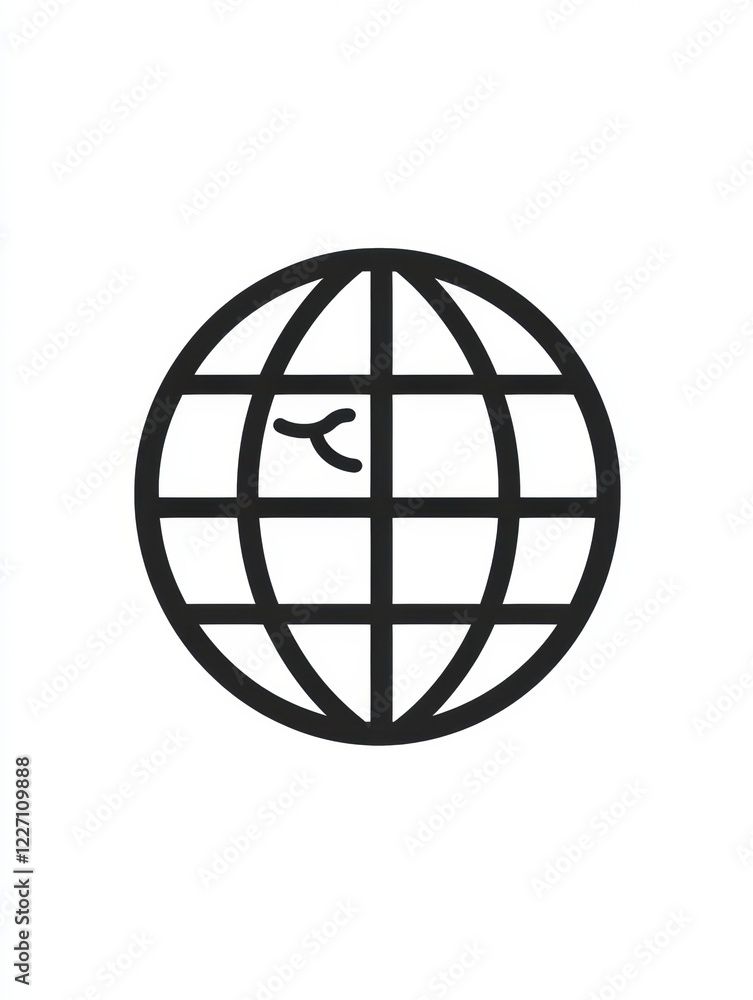 Leinwandbilder simple line drawing of a globe symbolizing global connectivity and communication in modern design. g