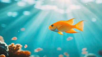 Fototapeta premium mesmerizing underwater landscape filled with colorful corals and exotic fish creating magical ambiance