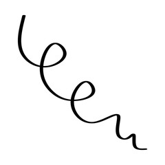 Abstract wave black line element transparent png file	