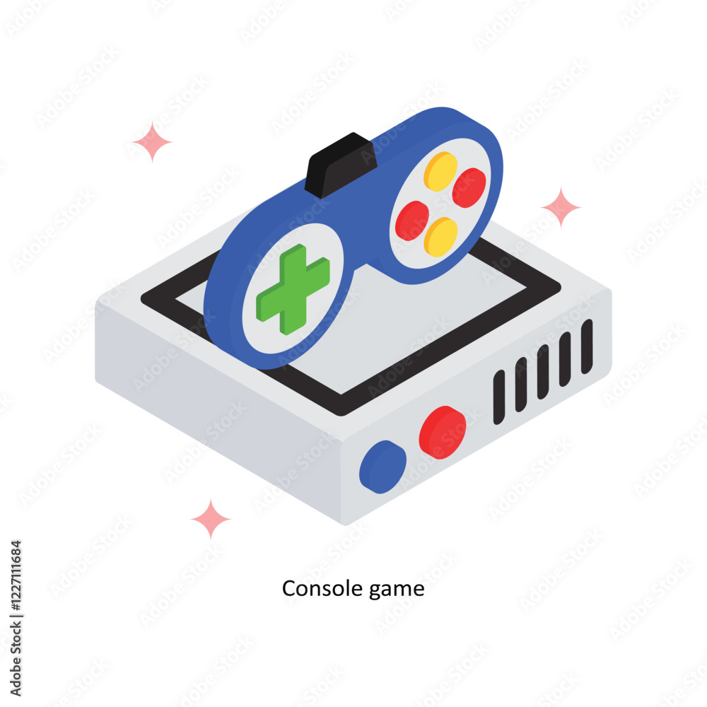 Poster console game vector filled icon style. eps 10 file
