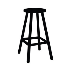 Wooden stool silhouette vector design on a white background