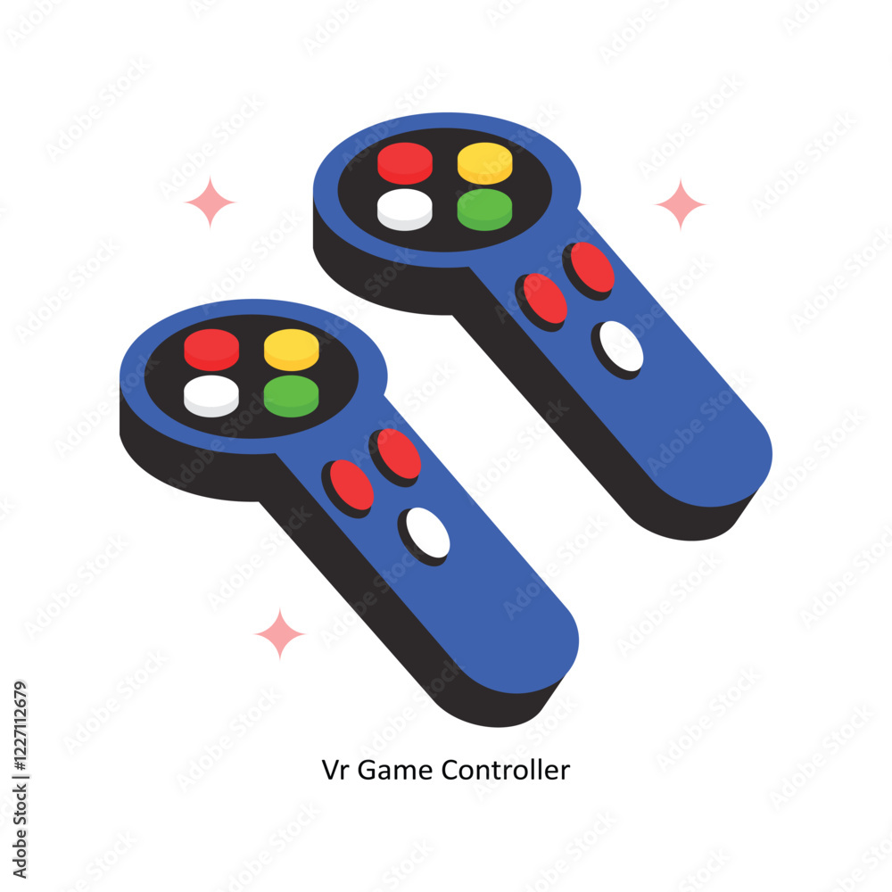 Poster vr game controller vector filled icon style. eps 10 file