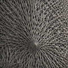 Fototapeta premium A detailed geometric pattern made of intricate lines and sharp angles, with shades of silver and pearl white.