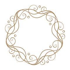Elegant Vintage Vector Decorative Circular Frame with Swirls and Dots for artistic appeal